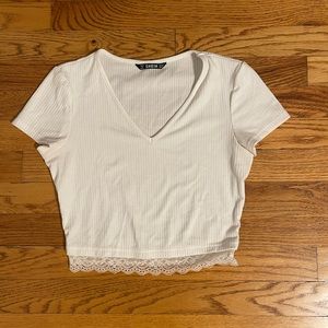 white baby tee from shein; size s/m
